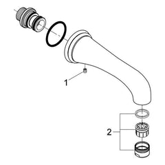 Onderdelentekening Grohe Sinfonia baduitloop
