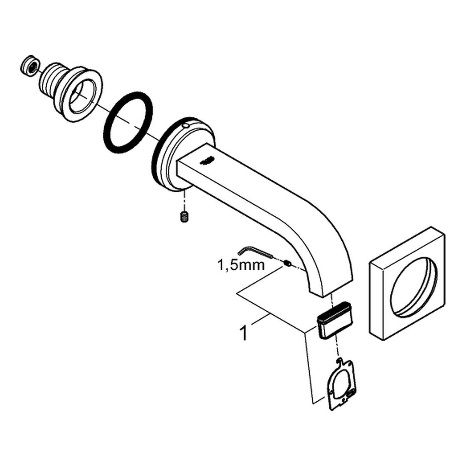 Onderdelentekening Grohe Allure baduitloop
