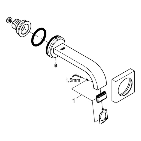 Onderdelentekening Grohe Allure baduitloop