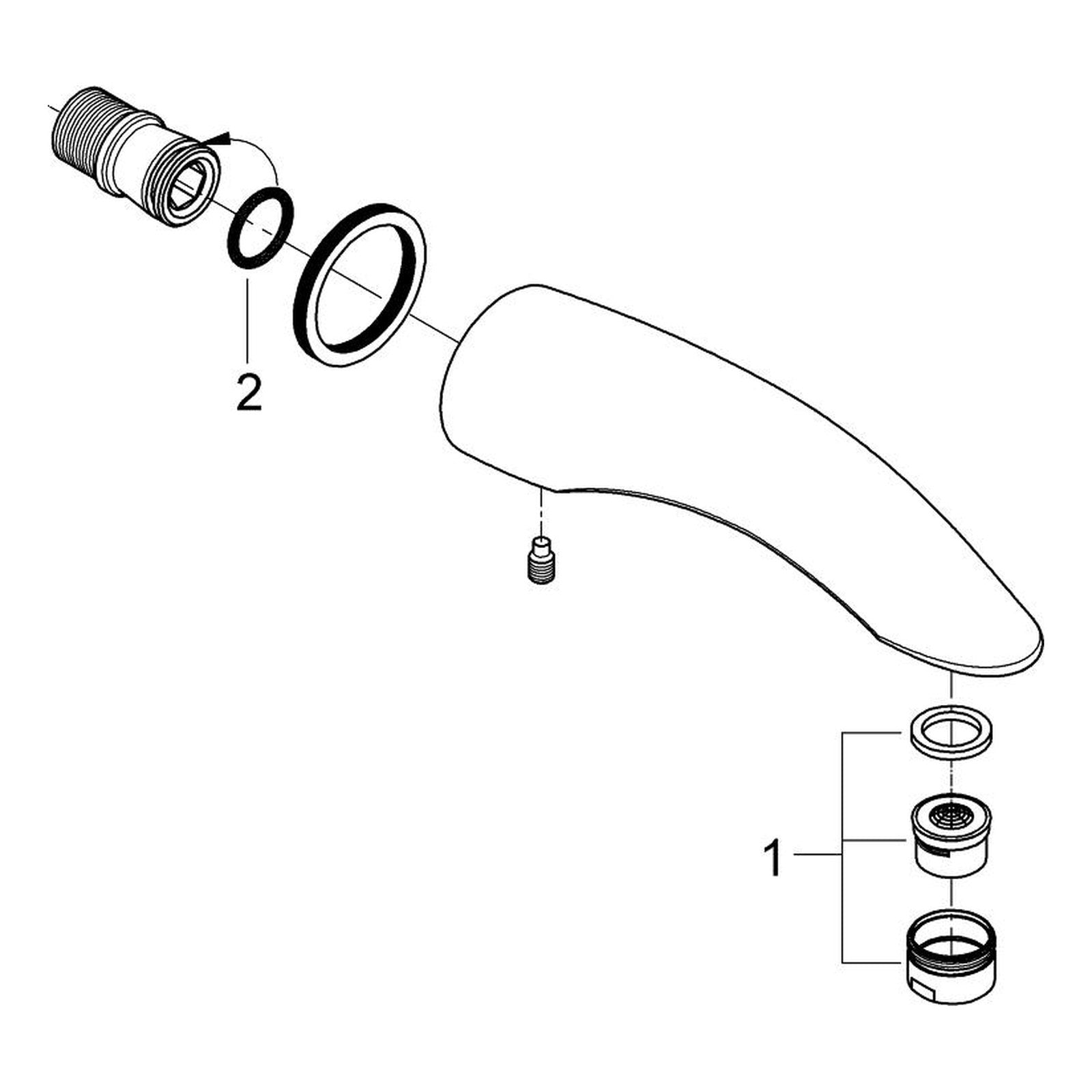 Onderdelentekening Grohe Talia baduitloop