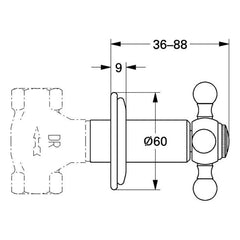 Maattekening Grohe Sinfonia opbouwdeel