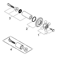 Onderdelentekening Grohe Sinfonia opbouwdeel