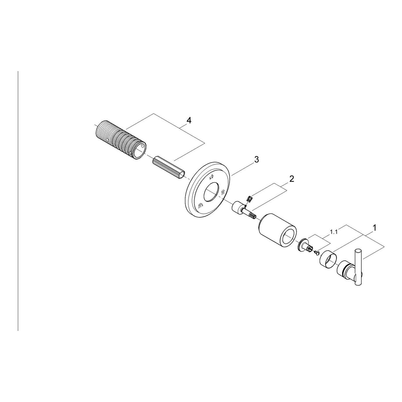 Onderdelentekening Grohe Atrio drieweg-omstelling
