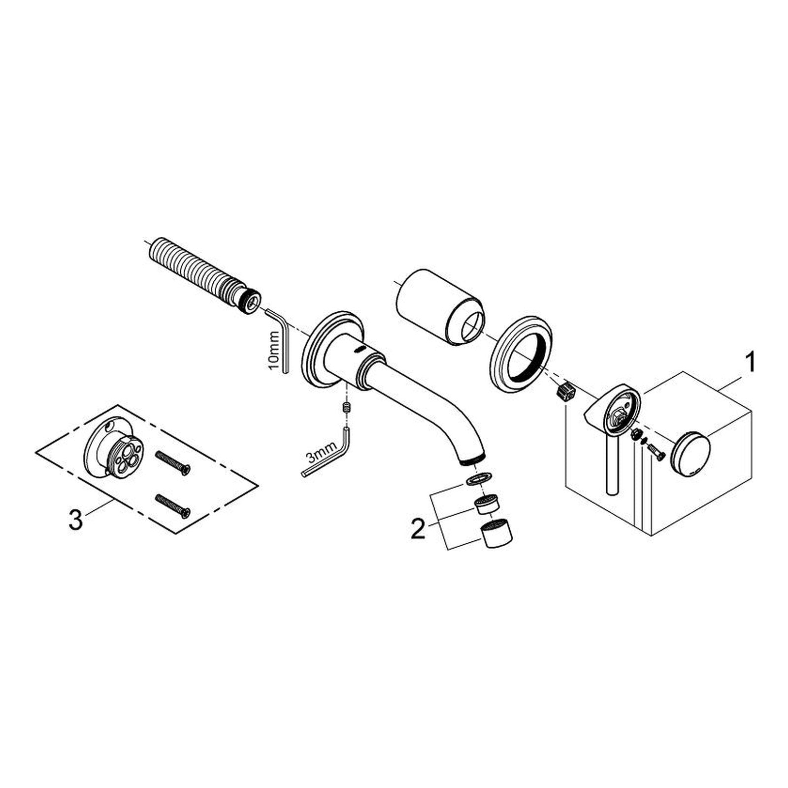 Onderdelentekening Grohe Atrio tweegats wastafelmengkraan S-Size 2007–2018
