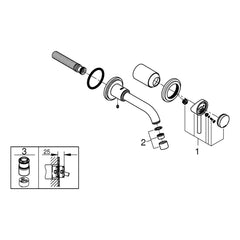 Onderdelentekening Grohe Atrio tweegats wastafelmengkraan S-Size