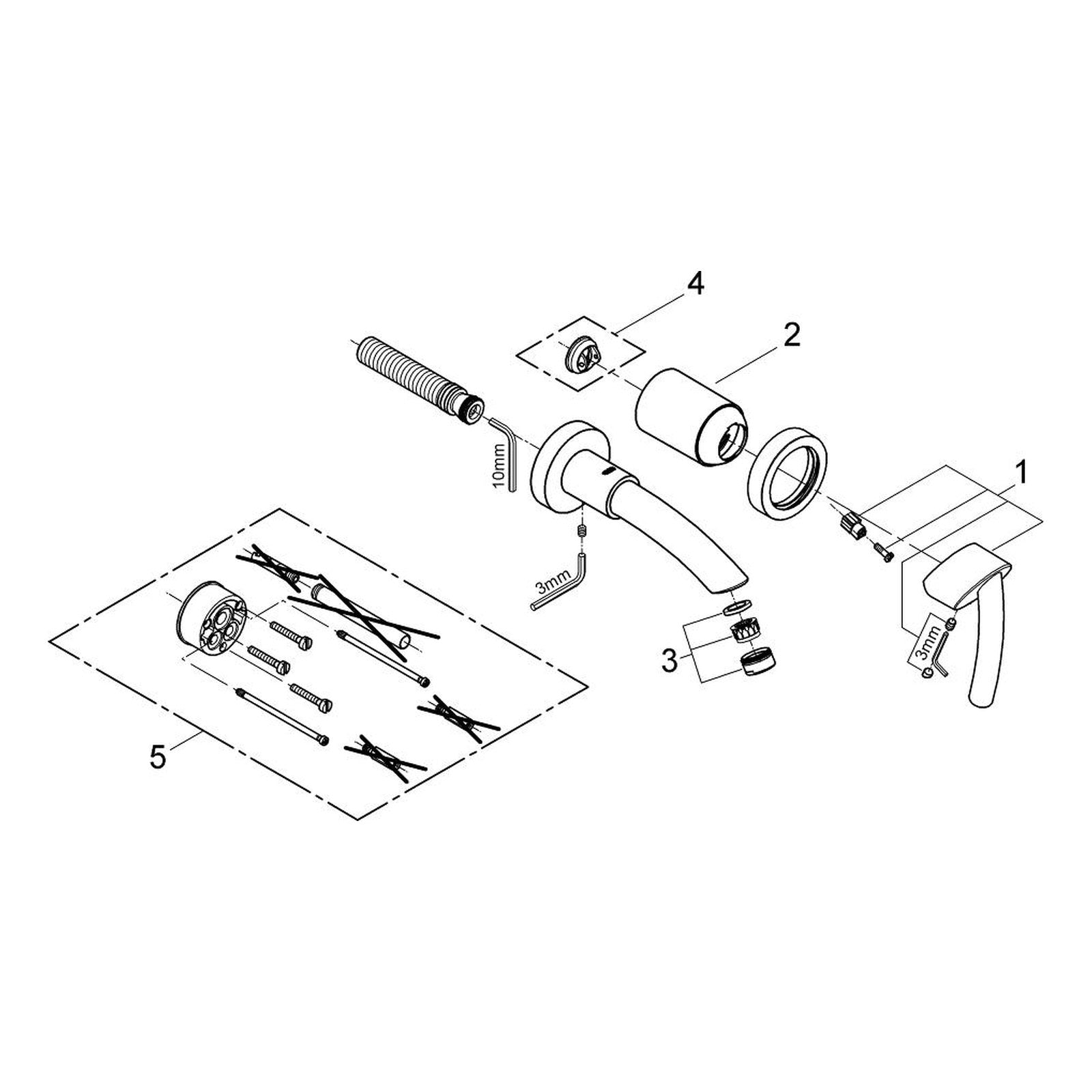 Onderdelentekening Grohe Tenso tweegats wastafelmengkraan