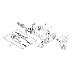 Onderdelentekening Grohe Allure tweegats wastafelmengkraan S-Size