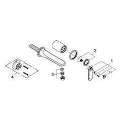 Onderdelentekening Grohe Veris tweegats wastafelmengkraan S-Size 2008–2010