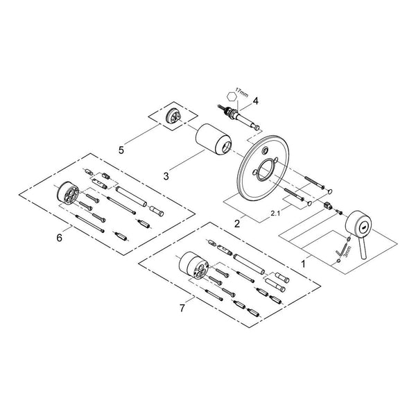 Onderdelentekening Grohe Concetto badmengkraan