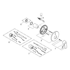 Onderdelentekening Grohe Eurosmart Cosmopolitan badmengkraan 2011–2015