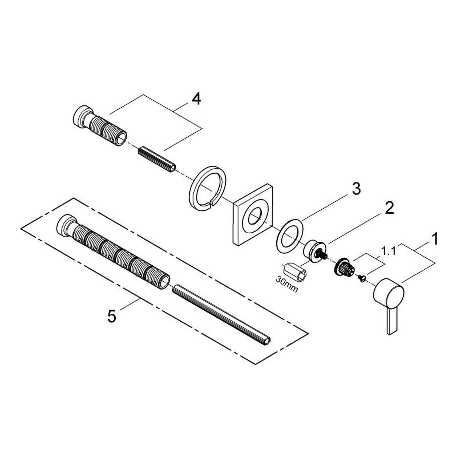 Onderdelentekening Grohe Allure opbouwdeel