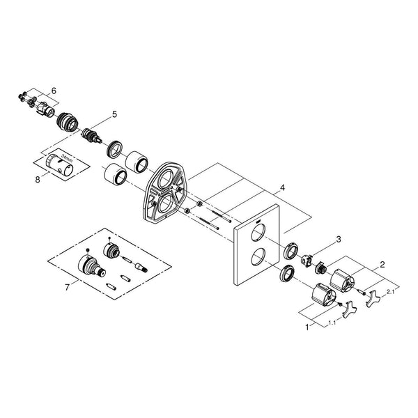 Onderdelentekening Grohe Allure badthermostaat