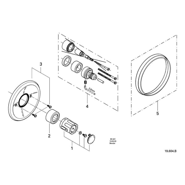Onderdelentekening Grohe Automatic 2000 centraalthermostaat