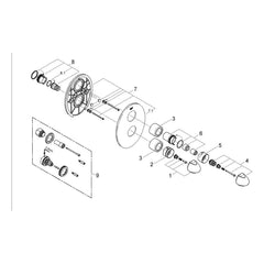 Onderdelentekening Grohe Taron badthermostaat