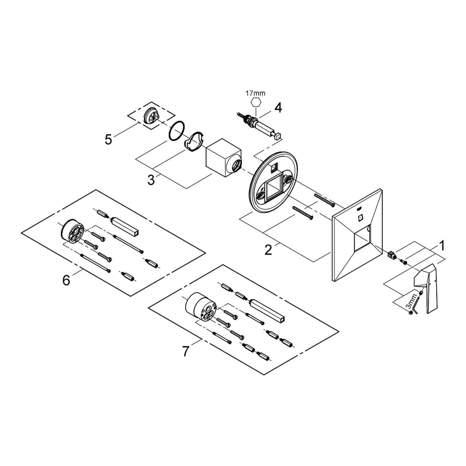Onderdelentekening Grohe Allure Brilliant badmengkraan