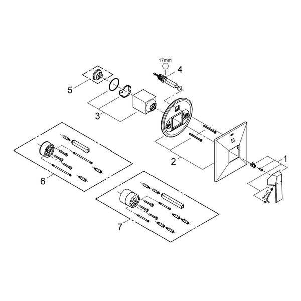 Onderdelentekening Grohe Allure Brilliant badmengkraan