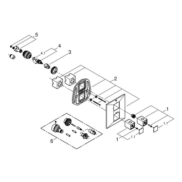 Onderdelentekening Grohe Allure Brilliant afbouwdeel douchethermostaat