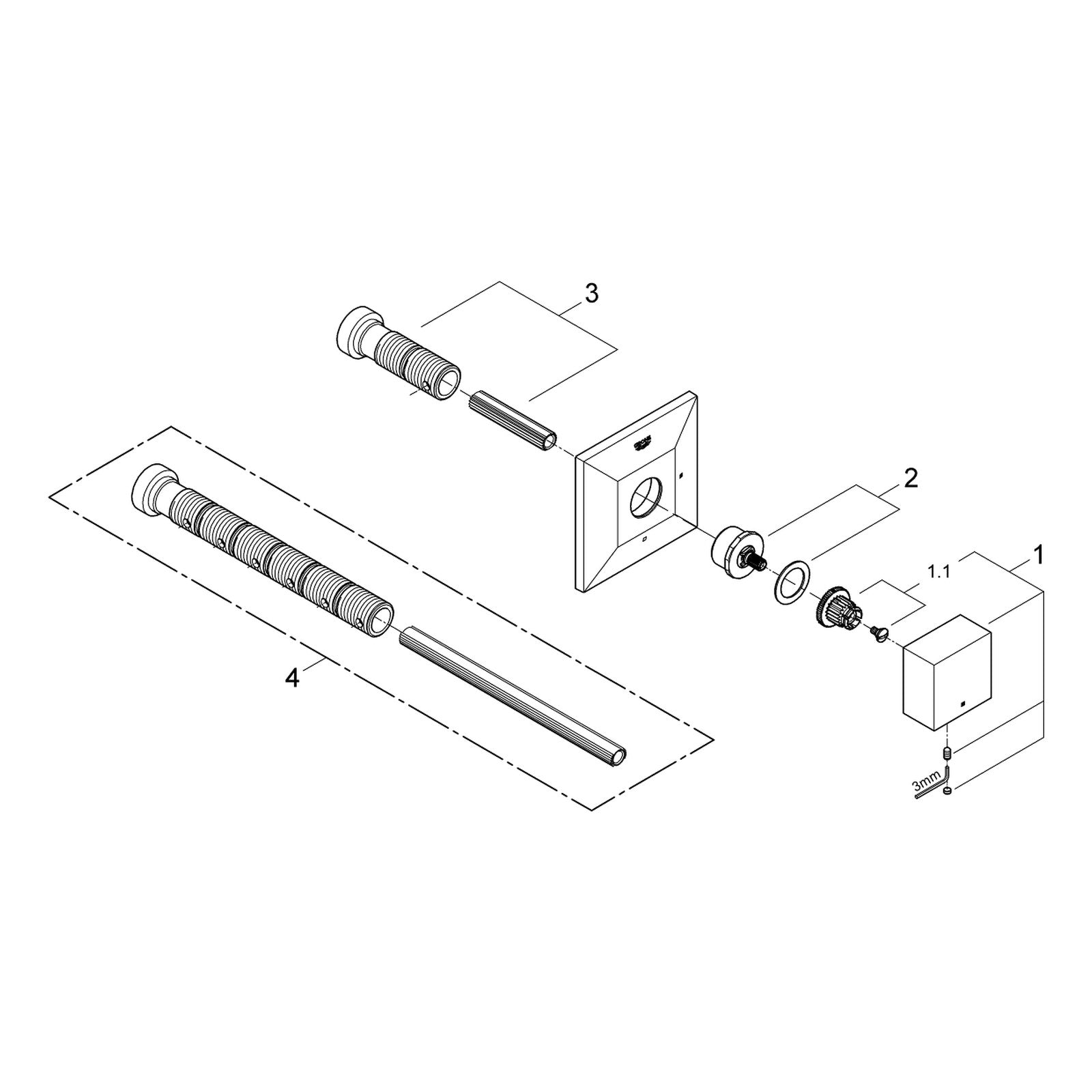 Onderdelentekening Grohe Allure Brilliant opbouwdeel