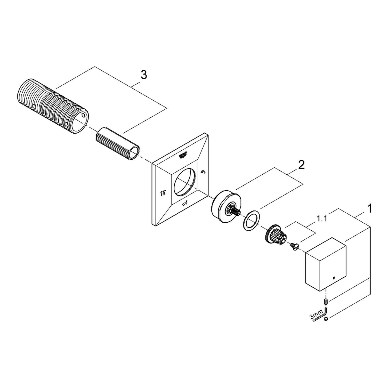 Onderdelentekening Grohe Allure Brilliant drieweg-omstelling