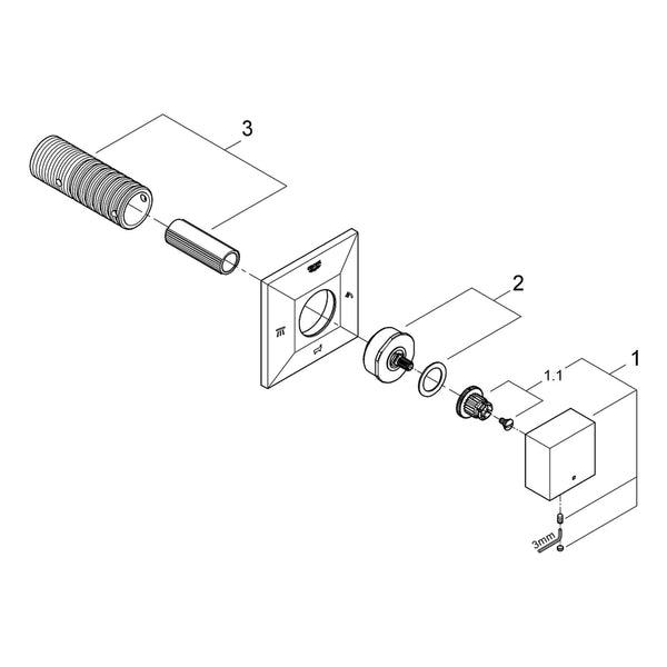 Onderdelentekening Grohe Allure Brilliant drieweg-omstelling