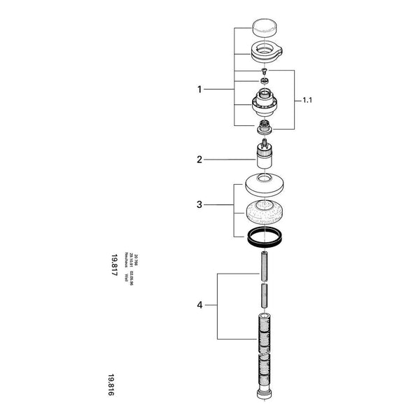 Onderdelentekening Grohe Supra opbouwdeel