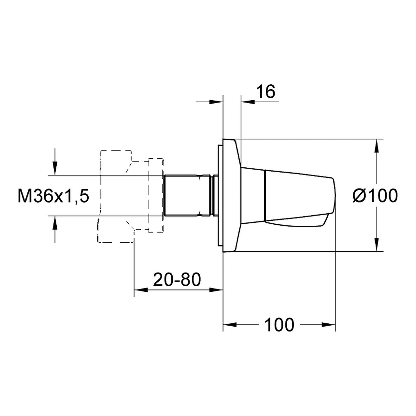 Maattekening Grohe Chiara 2-weg omstelling