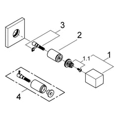 Onderdelentekening Grohe Eurocube opbouwdeel volume bediening