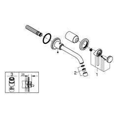 Onderdelentekening Grohe Atrio tweegats wastafelmengkraan M-Size