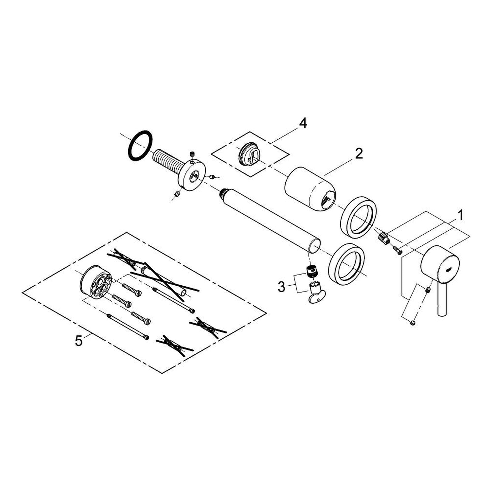 Onderdelentekening Grohe Essence tweegats wastafelmengkraan M-Size