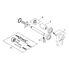 Onderdelentekening Grohe Essence tweegats wastafelmengkraan M-Size