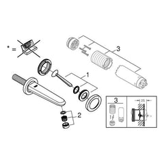 Onderdelentekening Grohe Eurodisc Joy tweegats wastafelmengkraan M-Size
