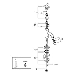 Onderdelentekening Grohe Atrio toiletkraan 1/2