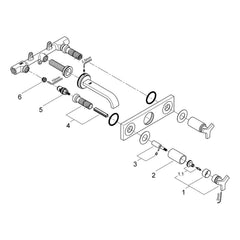 Onderdelentekening Grohe Allure driegats wastafelmengkraan 2006–2008