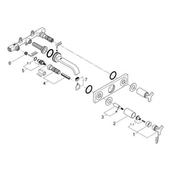 Onderdelentekening Grohe Allure driegats wastafelmengkraan 2008–2009