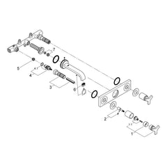 Onderdelentekening Grohe Allure driegats wastafelmengkraan
