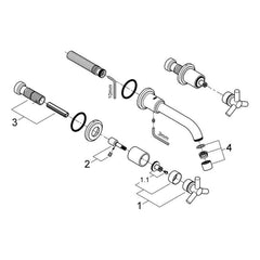 Onderdelentekening Grohe Atrio driegats Wastafelmengkraan S-Size