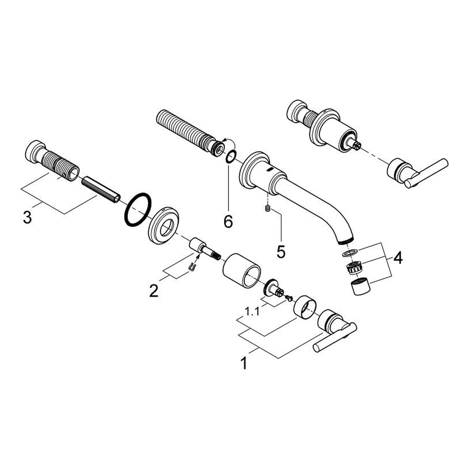 Onderdelentekening Grohe Atrio driegats wastafelmengkraan S-Size 2008–2012