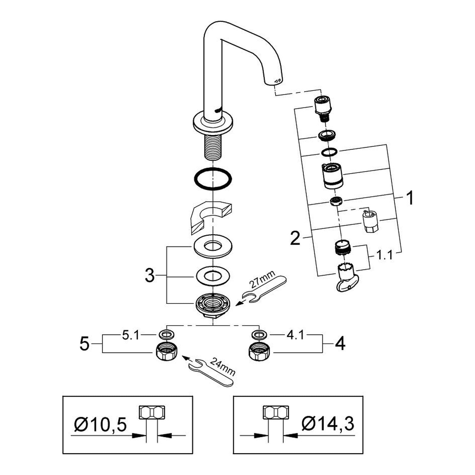 Onderdelentekening Grohe Universal toiletkraan