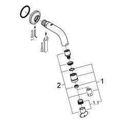Onderdelentekening Grohe Universal toiletkraan wand