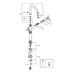 Onderdelentekening Grohe Atrio wastafelmengkraan XL-Size