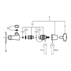 Onderdelentekening Grohe Atlanta hoekstopkraan 1/2