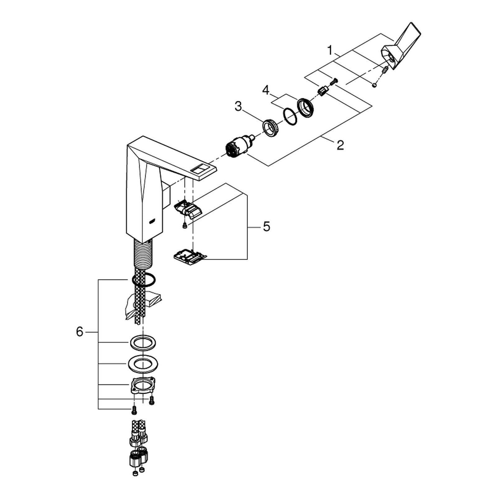 Onderdelentekening Grohe Allure Brilliant wastafelmengkraan L-Size