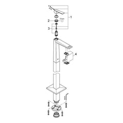 Onderdelentekening Grohe Allure Brilliant wastafelmengkraan XXL-Size