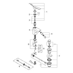 Onderdelentekening Grohe Allure Brilliant bidetmengkraan M-Size