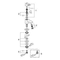 Onderdelentekening Grohe Eurocube toiletkraan XS-Size