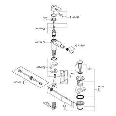 Onderdelentekening Grohe BauEdge bidetmengkraan