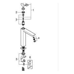 Onderdelentekening Grohe Eurocube wastafelmengkraan XL-Size