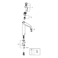 Onderdelentekening Grohe Eurodisc Joy wastafelmengkraan XL-Size