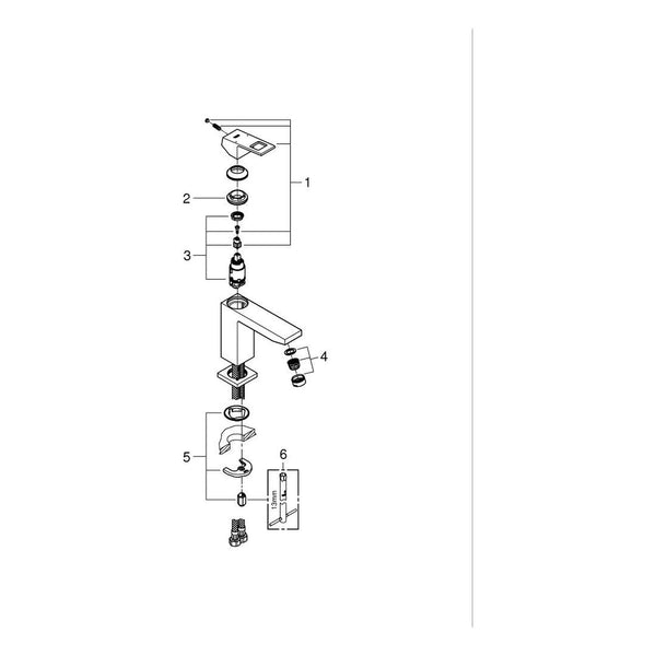 Onderdelentekening Grohe Eurocube wastafelmengkraan M-Size