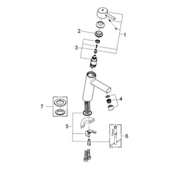 Onderdelentekening Grohe Concetto wastafelmengkraan M-Size